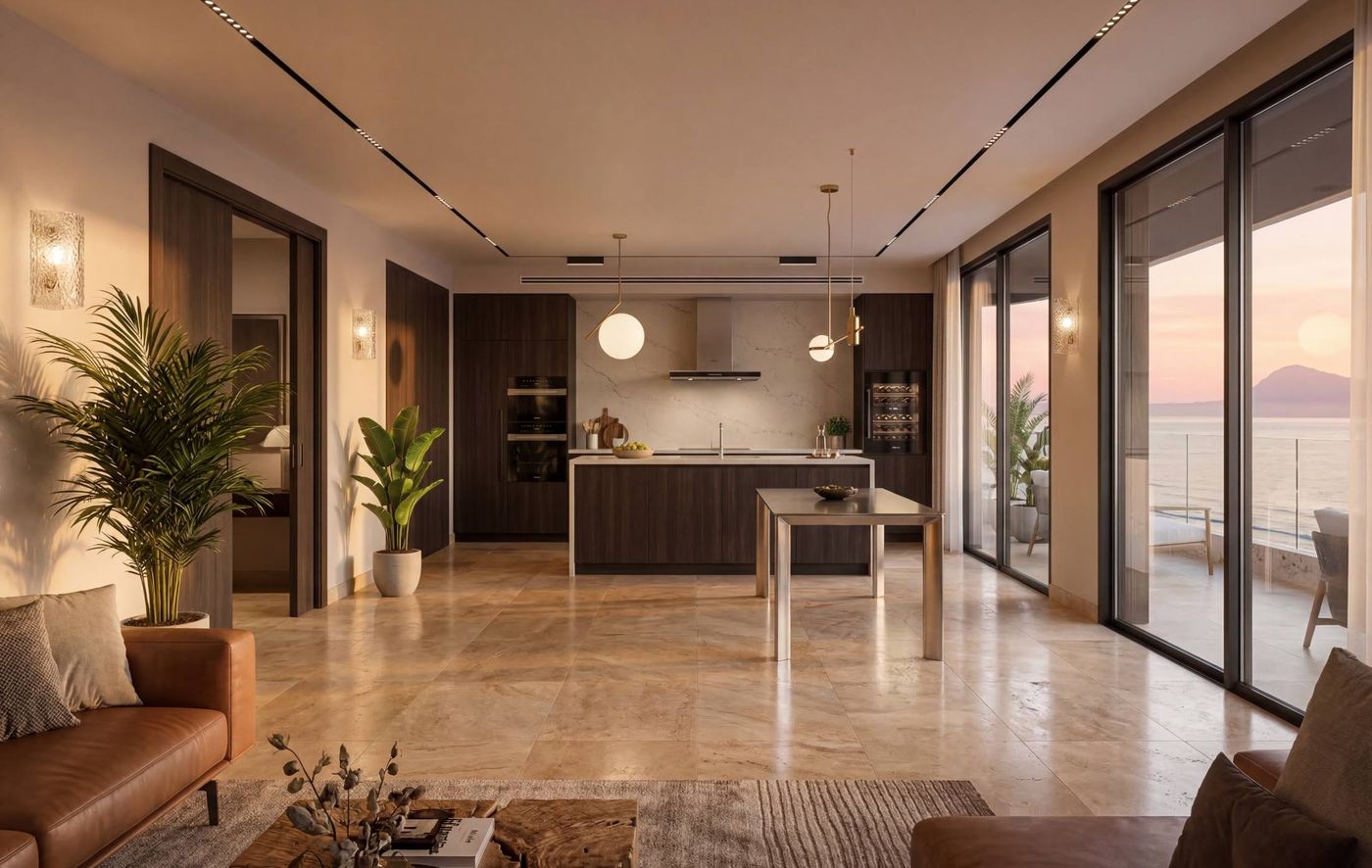 Woonkamer met open keuken